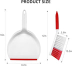 NACENA Dust Pan and Brush Set, Large Hand Broom and Dustpan Set Large Brush and Dustpan Set for Camping Broom and Dustpan Combo for Daily Cleaning Pet Hair Office Home Car, White & Red