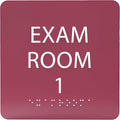 ADA CENTRAL SIGNS - 6" X6" Exam Room 1 Sign - ADA Compliant Tactile Graphics Grade 2 Braille Text Acrylic Wall Signs - Educational Institution Directional Assistance Test Center Door Sign for Schools