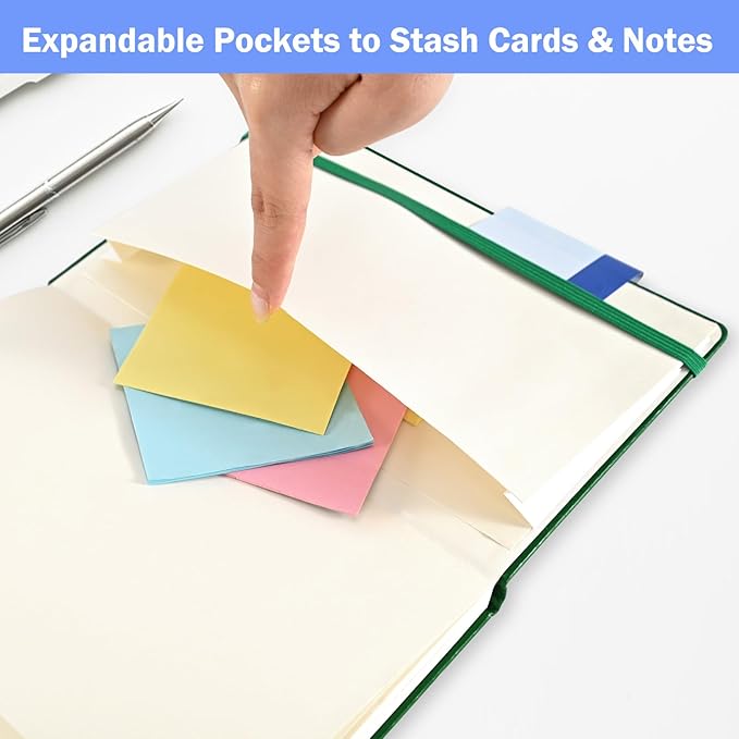 SUQJOY Lined Journal Notebooks, 4 Pack 160 Pages, 5.5x 8.2-Inch Journals for Women Men, Hardcover Notebook with 100 gsm Thick Paper, A5 Size College Ruled Notebook for Writing/Travel/Work (Assorted Color-4 Pack)