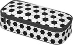 Soccer Texture Pencil Case Big Capacity Storage Pencil Pouch Stationery Bags With Zipper Portable Pen Holder Box Organizer For Boys Girls Teens Student College School Office Supplies