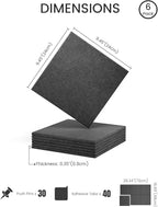 Fluxynara Felt Bulletin Board Tiles -28"x18" Cork Board Alternative for Office Decor, Push Pin Board Wall Organizer 6-Pack - Charcoal Gray