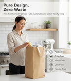 Deeablo New York Sustainable Reusable, Highly Versatile, Washable Paper Bag for Recycling, Multipurpose Recycling Basket, Recycling Bag, Laundry Basket (Brown)