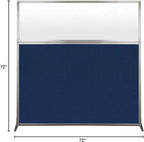 Versare Hush Screen Portable Room Divider | Workstation Wall Divider | Freestanding Privacy Hush Panels | Frosted Windows | Fabric Office Divider Screen | Great for Room Separation