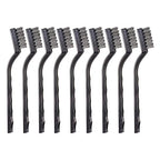 YiwerDer 9PCS MINI Wire Brushes, Stainless Steel Brush Set, Curved Handle Scratch Toothbrush, Cleaning Welding Slag and Rust
