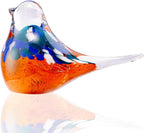 ORRFIDDY Blown Glass Birds - Glass Art Bird Decor, Hand Blown Glass Animal Figurines Paperweight for Home Shelf Decor
