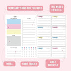 JAMIEKA 52Color Weekly Tearable Planners Pad for Efficient Time Management Goal Tracking On Paper Schedule Notepad for Student