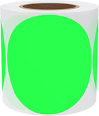 Hybsk Round Color Coding Circle Dots Labels Warehouse Inventory Organizer Stickers (4 inch, Fluorescent Green)