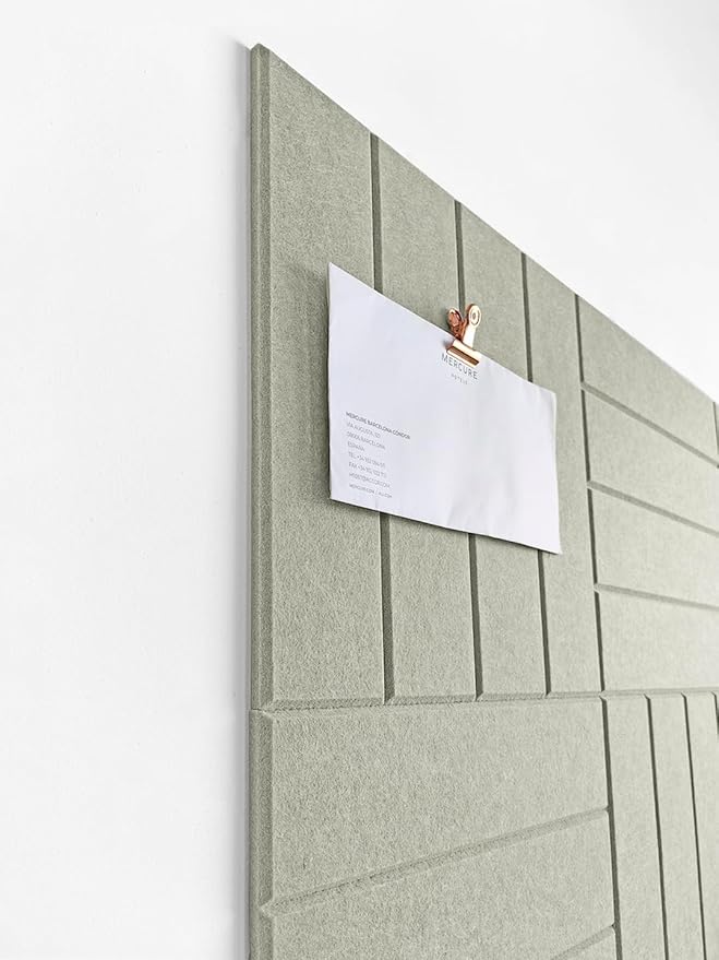 DECORITA Felt Bulletin Board Tiles | Modern Cork Board Alternative | Large Cork Boards for Walls | Aesthetic Felt Wall Panels for Office & Home Decor | Pinboard & Photo Board (12-Pack) | Sage