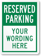 SmartSign 14 x 10 inch Custom “Reserved Parking” Metal Sign - Add Text, 40 mil Laminated Rustproof Aluminum, Green and White, Made in USA