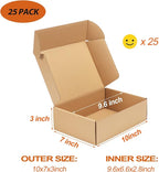 PHAREGE 10x7x3 inch Shipping Boxes Bulk 25 Pack Brown, Tab Lock Tuck Top Mailer Boxes for Packaging Small Business, Medium Cardboard Gift Boxes for Wrapping Mailing Present