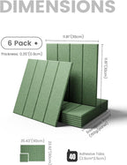 Large Felt Bulletin Board 36"x24" Cork Board Alternative - 6 Pack with 40 Safe Removable Adhesive Tabs, Cork Boards for Walls Pin Board for Home Office Classroom Felt Board-Moss Green