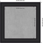 Amanti Art Black Framed Magnetic Board 25x25 Medium Vision Board for use with Magnets, 100% Metal Sheet to Display Items as Office Decor or for Home Organization in mudroom, Kitchen or Kids Room
