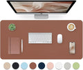 Bloss Brown Leather Desk Pad Protector, Office Desk Mat, Large Mouse Pad, Non-Slip PU Leather Desk Blotter, Laptop Desk Pad, Waterproof Desk Writing Pad for Office and Home (,35.4" x 17")