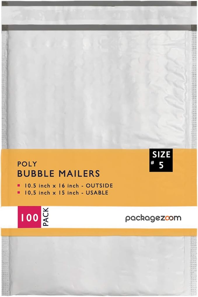 10.5x16 inches Poly Bubble Mailer Self Seal Bubble Shipping Envelopes 2.5 Mil 100 Pack