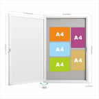 36×24 Inch Lockable Enclosed Bulletin Board, Weather-Resistant Outdoor Noticeboard with 2Locking Doors, Wall-Mounted Silver Aluminum Frame & Grey Felt Presentation Board