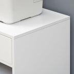 Zateety Mobile Printer Stand, Rolling File Cabinet Cart with Wheels, Adjustable Shelf, Drawer and CPU Stand, White
