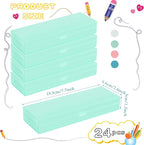 Fainne 24 Pcs Plastic Pencil Case Bulk Pencil Boxes Plastic Stationery Case Frosted Pen Box Pen Holder with Hinged Lid Snap Closure for Office(Single Layer,Multicolor,7.68 x 2.6 x 1.18 Inch)