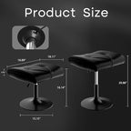 VECELO Foot Rest Under Desk Ottoman, PU Height Adjustable Footrest with Comfort Padding, Leg Rest for Desk for Relieving Leg Pain, Stiffness, and etc, Black