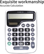 YEBMoo 12 Digit Desktop Calculator with Large LCD Display and Sensitive Button, Dual Solar Power and Battery, Standard Function for Office (YE8898)