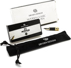 Dryden Designs Fountain Pen - Medium and Fine Nibs | Includes 24 Ink Cartridges and Ink Refill Converter | Calligraphy Pen, Consistent Writing, Smooth Flow - Emerald Green.
