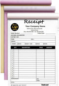 Custom Invoice Book in 3-Part /2-Part Receipt Book with Carbon Copies Personalized Carbonless Service Invoice Form Books Sales Order Book with Company Name Logo Address,D-Receipt Book with Logo