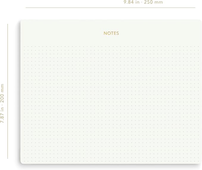 Pinesman - Mouse Pad Notepad for Professionals, 3 Pack, 9.8" x 7.9", 150 Sheets (50 Each), Minimalist, Gold Foiled, Dotted Layout, Executive's Desk Note Pad, To Do List Notepad, Eco-friendly, FSC™ Certified Planner Pad