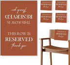 ChissNook Reserved Seating Chair Signs, This Row Is Reserved Pew Cloths Seating Placeholder for Church Pews, Fall Terracotta Wedding Decorations for Reception Parties Event (Burnt Orange, 4 PCS)