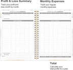 Heveboik Income & Expense Log Book - A5 Income and Expense Tracker for Small Business, Accounting Bookkeeping Tracking for Woman and Man, 5.8" x 8.3", Rose Leaf