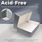 Lineco, 9x12 Clamshell Archival Folio Storage Box, 3" Deep, Acid-Free with Metal Edge Preservation Box. Preserves Picture Magazines Longevity, Organize Photos or Documents, Artwork, DIY, Pack of 2