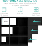 Best Choice Products 9-Cube Storage Organizer, 13.5in Shelf Opening, Bookcase, Display Shelf, Customizable w/ 3 Removable Back Panels – Black