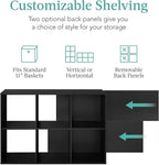 Best Choice Products 6-Cube Storage Organizer, 11in Shelf Opening, Bookcase, Display Shelf, Customizable w/ 3 Removable Back Panels – Black