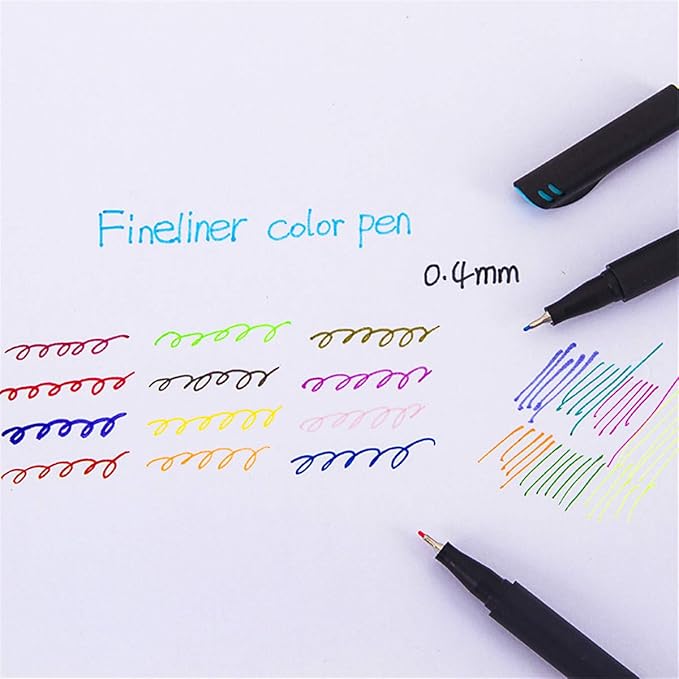 Yansanido 100 Pcs 100 Colors Fine Point Line Drawing Pens, 0.4mm of Pen Point for Painting, School and Office Supplies (100 colors)