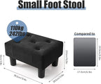 BRIAN & DANY Small Foot Stool, Velvet Foot Stools with Legs, Stable Small Footstool for Living Room, Black