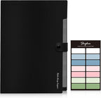 SKYDUE 8 Pockets Expanding File Folders, Accordion Folders, Portable Paper Bill Receipt Organizer, Letter Size, Home College School Office Supplies, Black