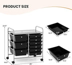 LDAILY 9 Drawer Rolling Storage Cart, Rolling Cart with Drawers for Classroom, Art Supply Craft Organizer on Wheel with Metal Frame & Handles for Home Office School
