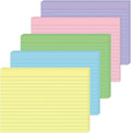 JINMIKEJI Colored Index Cards 5x7 Inch - 50 Pack Ruled Flash Cards for Students, Office & Home, Durable Study Note Cards with Lines