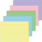 JINMIKEJI Colored Index Cards 5x7 Inch - 50 Pack Ruled Flash Cards for Students, Office & Home, Durable Study Note Cards with Lines