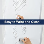 TSJ OFFICE Mobile Whiteboard Standing - 36 X 24 Inches Magnetic Dry Erase Easel, Height Adjustable Rolling White Board on Wheels with Flip Chart Hooks, White