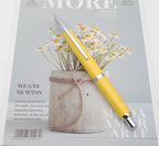 JINHAO 20 Press Fountain Pen, Retractable Capless Resin Pen with Ink Converter (F Nib 0.5mm, Lemon Yellow)