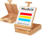MEEDEN Extra-Large Tabletop Easel, Solid Beech Wood Table Top Easels for Painting Canvas, Sketchbox Easel, Table Art Easel for Adults & Artist, Art Supplies Storage Box,Hold Canvas Up to 28"