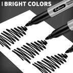 craftinova Black Permanent Markers Bulk Fine Point, Fine Tip Markers Set, Quick Drying and Fade Resistant, Works on Wood, Plastic, Paper, Metal for Classroom, Office, Home, 100 Count