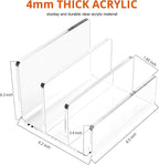 Richboom Acrylic File Sorter, 8.5"x6.3"x6.2", Upright File Organizer for Desk, Mail Organizer Countertop, File Holder for Letter, Document, Notebook, Clear, 3 Sections