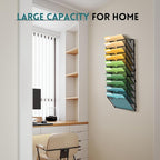 SUPEASY Wall File Organizer Mesh Office Mail Holder, Hanging Wall Organizer Magazine Rack for Office Black, 10 Tier