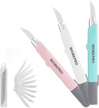 WORKPRO Premium Utility Knife Retractable Snap-off blade, Gift for Men/Women Heavy Duty Box Cutter Set, Razor Knife Exacto Craft Knives, with 10 Extra 9mm Blades, Pack of 3
