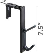 Officemate Double Coat Hooks for Cubicle Panels, Adjustable, Comes in 2 Pack (22009) Black