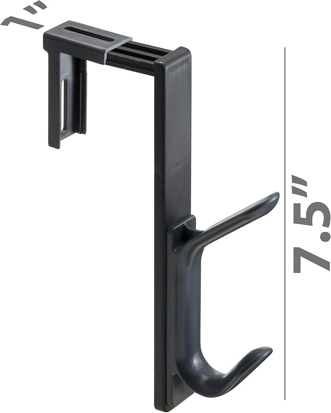 Officemate Double Coat Hooks for Cubicle Panels, Adjustable, Comes in 2 Pack (22009) Black
