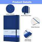 SUQJOY Lined Journal Notebooks, 4 Pack 160 Pages, 5.5x 8.2-Inch Journals for Women Men, Hardcover Notebook with 100 gsm Thick Paper, A5 Size College Ruled Notebook for Writing/Travel/Work (Assorted Color-4 Pack)