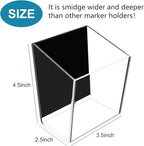 VACONICO Magnetic Pen Holder, Acrylic Dry Erase Marker Holder, Large Capacity Pencil Holder for Whiteboards, Fridge, Lockers Office School Supplies (Clear & 1 Compartments)