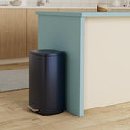 SONGMICS 13 Gallon (50 L) Trash Can, Stainless Steel Kitchen Garbage Can, Recycling or Waste Bin, Soft Close, Step-On Pedal, Removable Inner Bucket, Midnight Blue ULTB050L01