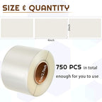 Zonon 750 Pcs Clear Labels Label Protector Clear Stickers Wafer Seals Waterproof Labels for Protecting Barcodes, Numbers and Stickers (4 x 2 Inch,Rectangle)